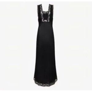 Rumored Black Sheer Maxi Slip Dress S Whimsygoth Romance Dark Lace Midnight Chic